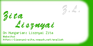 zita lisznyai business card